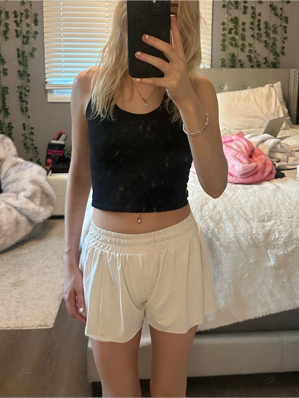 Everyday High-Waist Athletic Shorts in White
